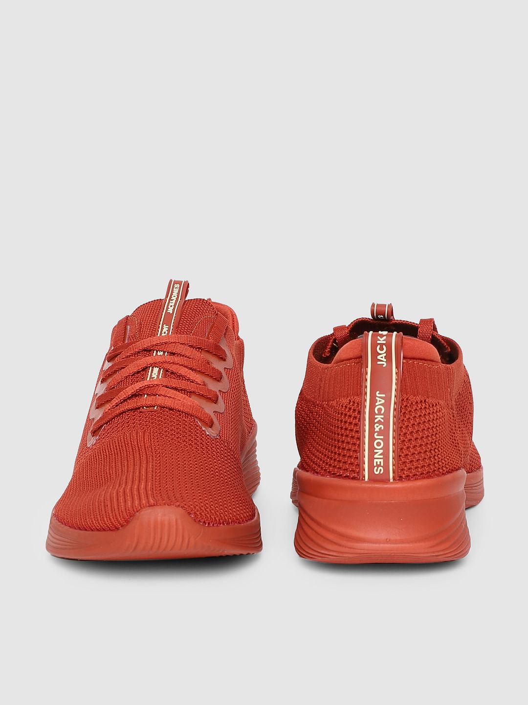 Orange Stretch Knit Sneakers