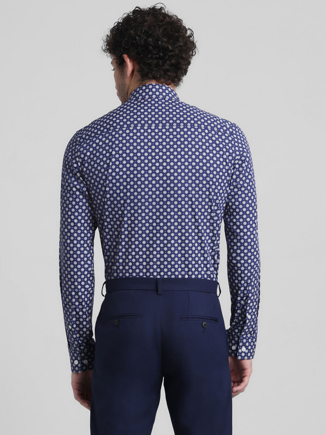 Blue Polka Dot Full Sleeves Shirt