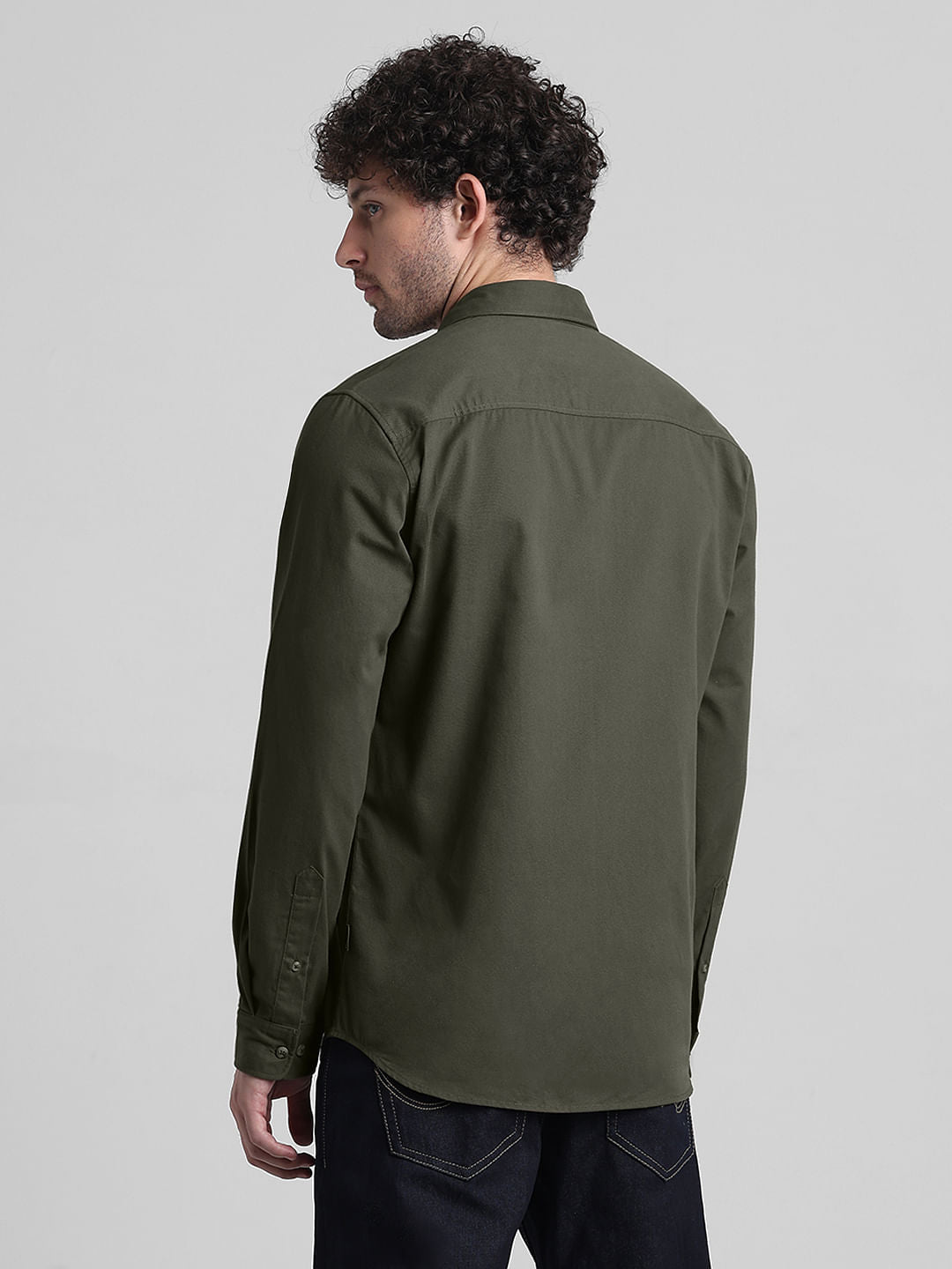Green Patch Pocket Cotton Shirt