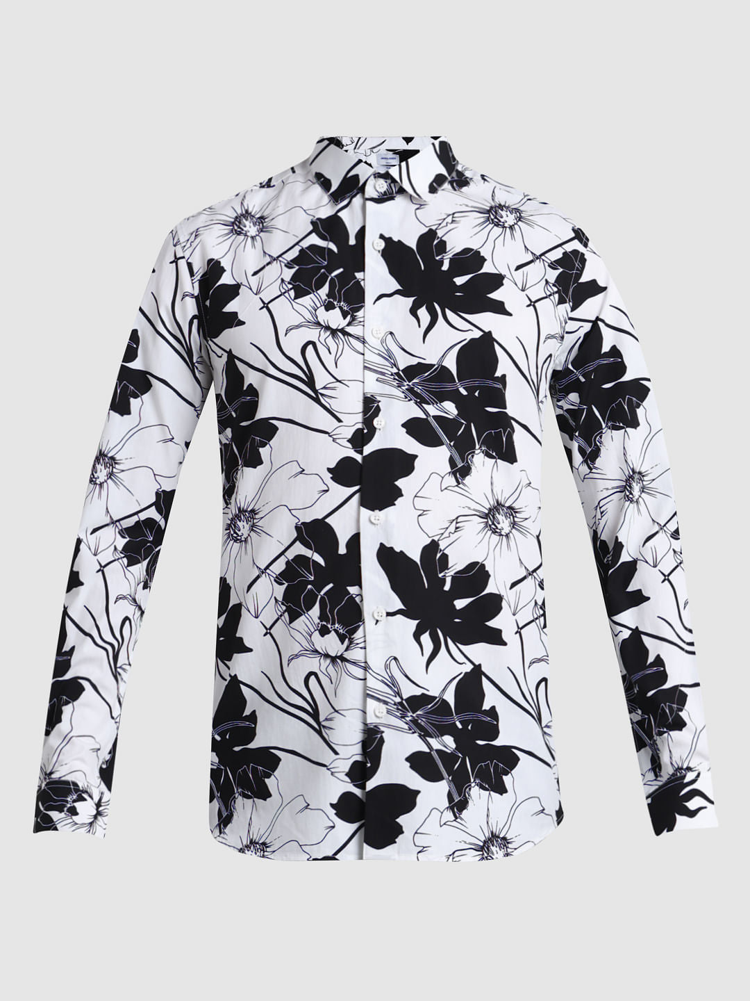 White Floral Print Shirt