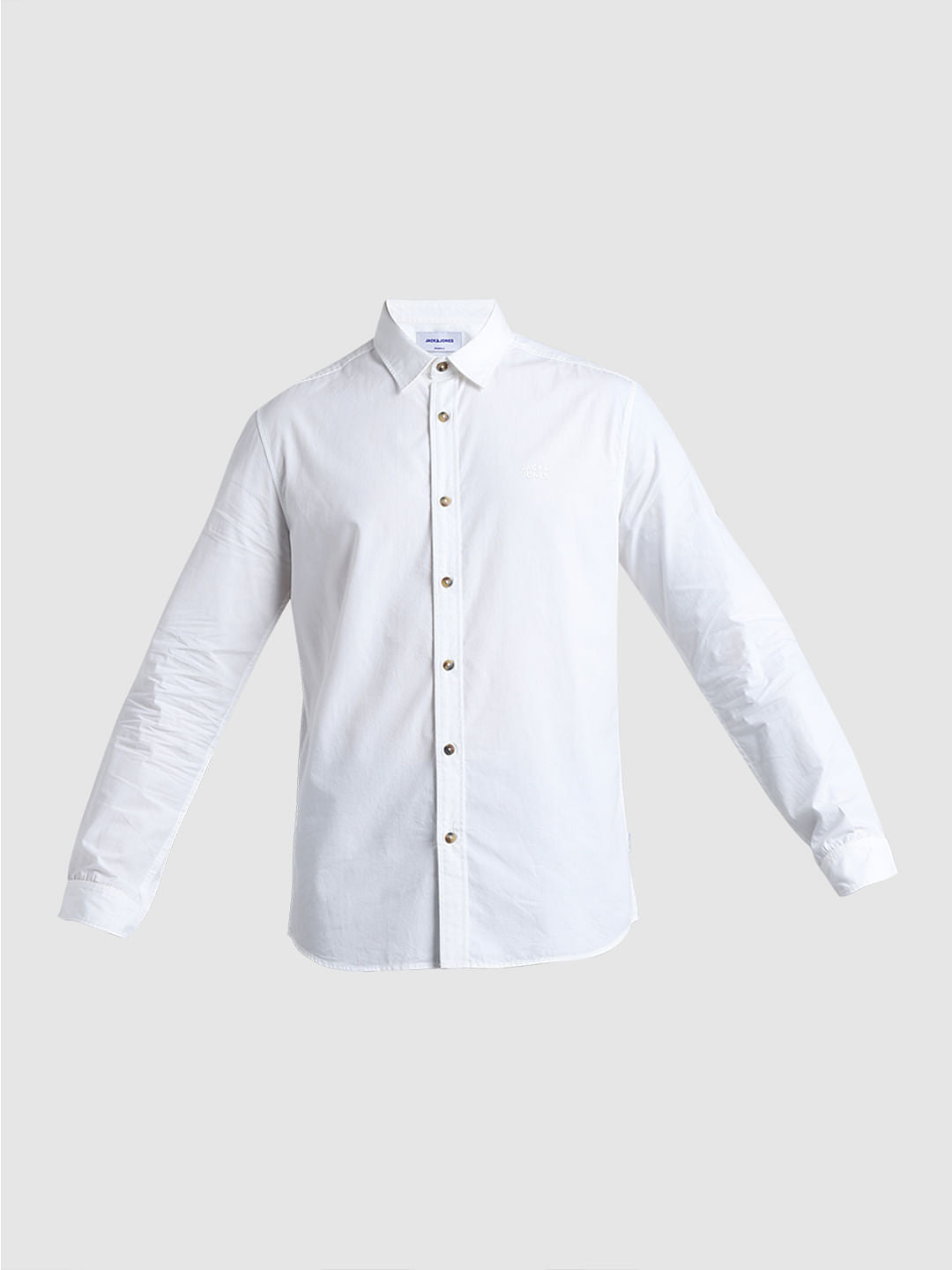 White Cotton Full Sleeves Shirt