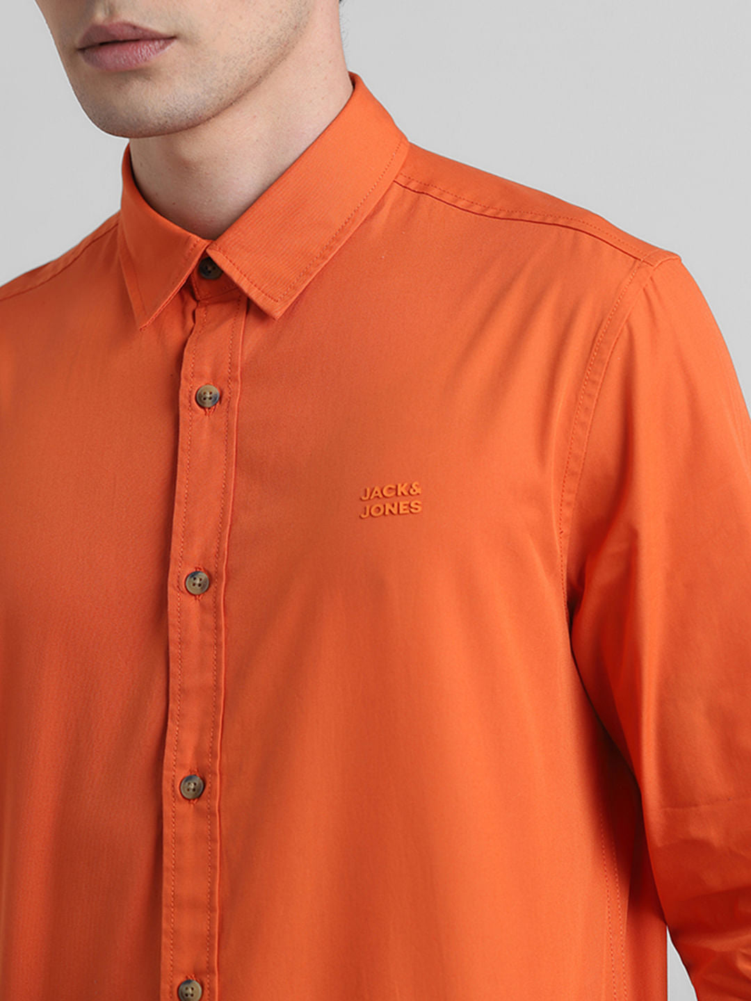 Red Cotton Weave Casual Shirt