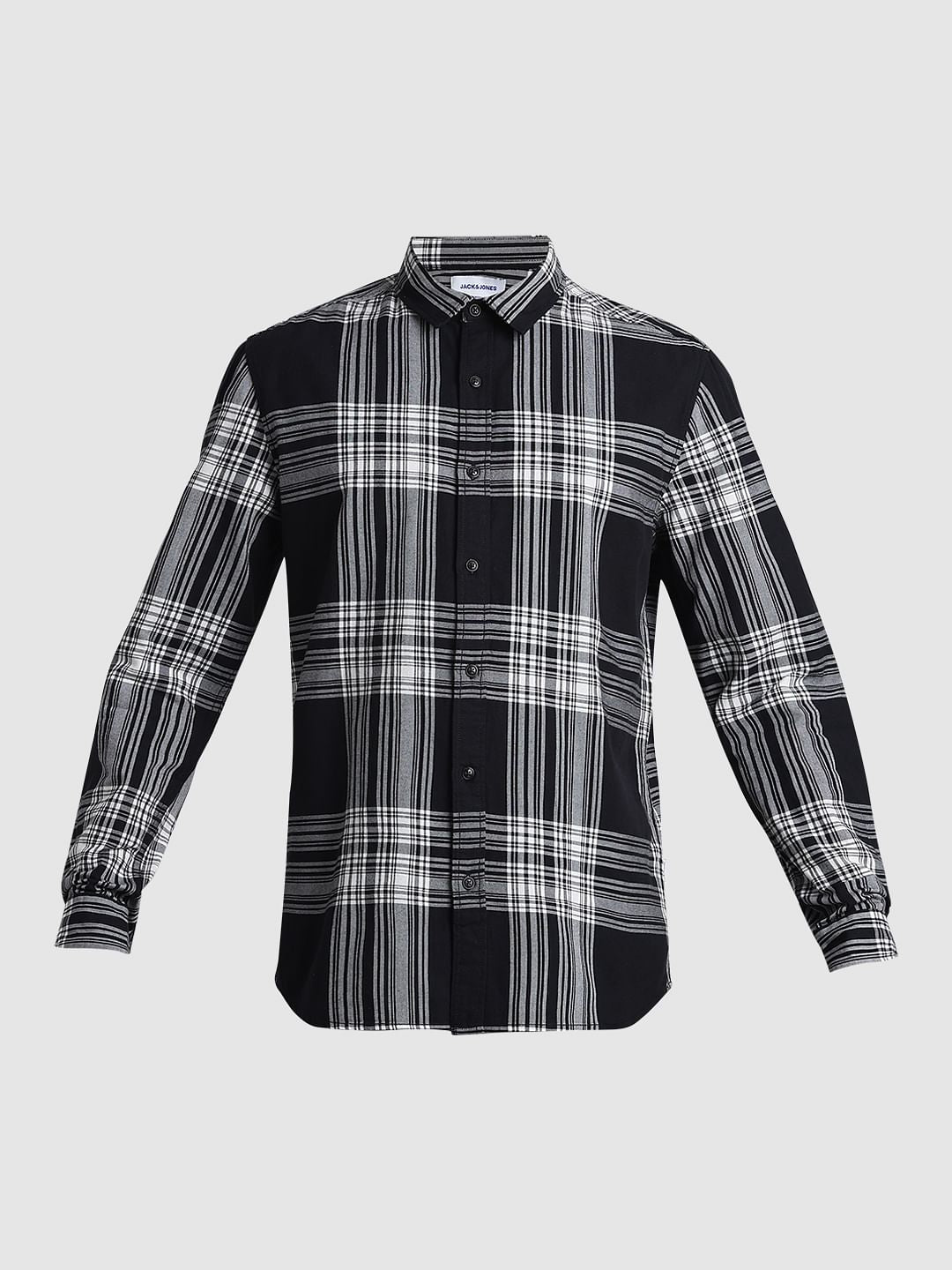 Black Check Print Full Sleeves Shirt