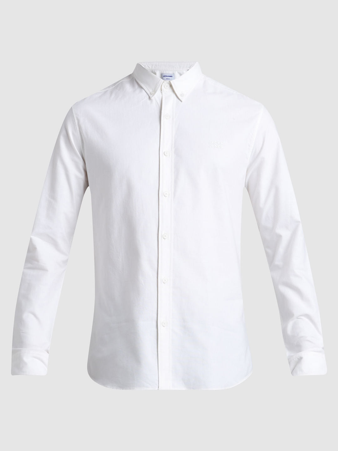 White Cotton Full Sleeves Shirt