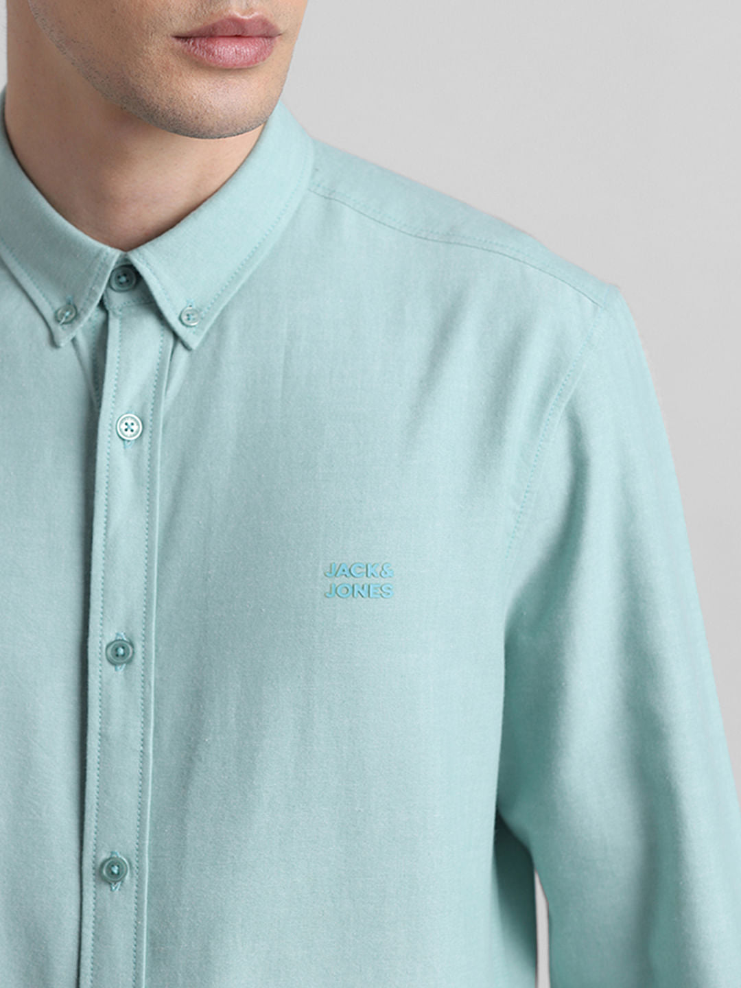 Green Cotton Full Sleeves Shirt