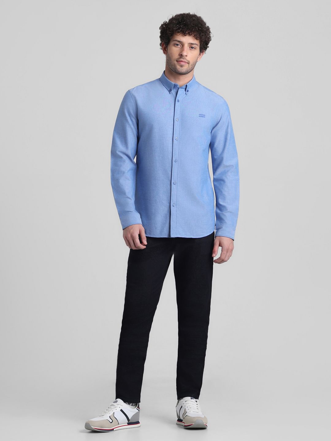 Blue Cotton Full Sleeves Shirt