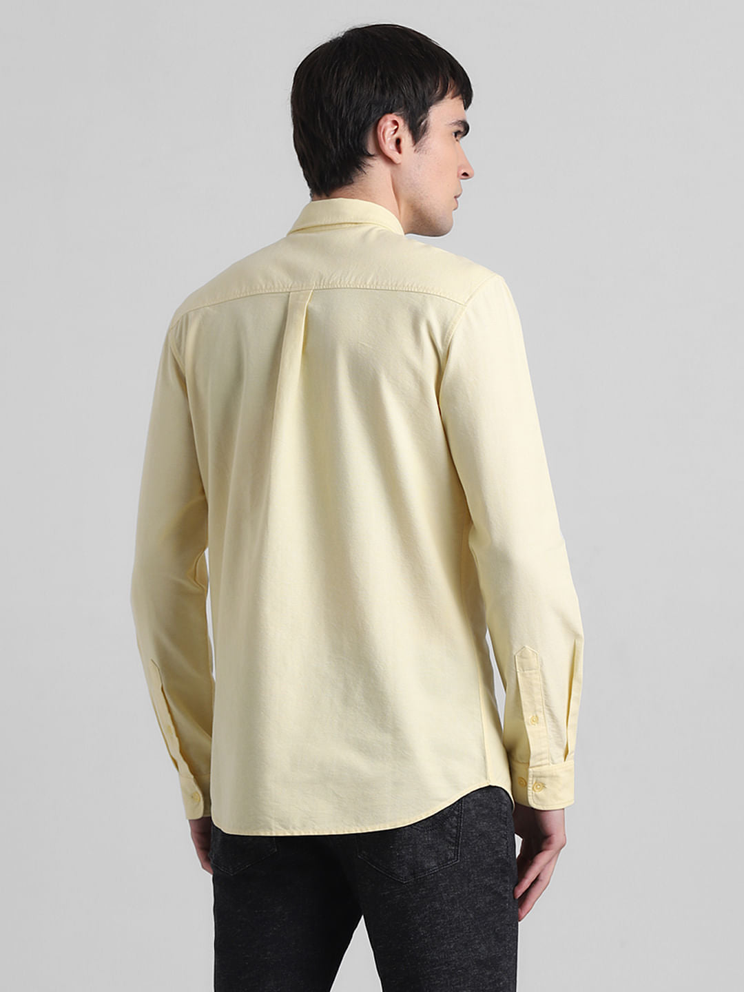 Yellow Cotton Full Sleeves Shirt