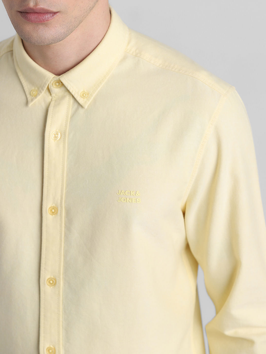 Yellow Cotton Full Sleeves Shirt