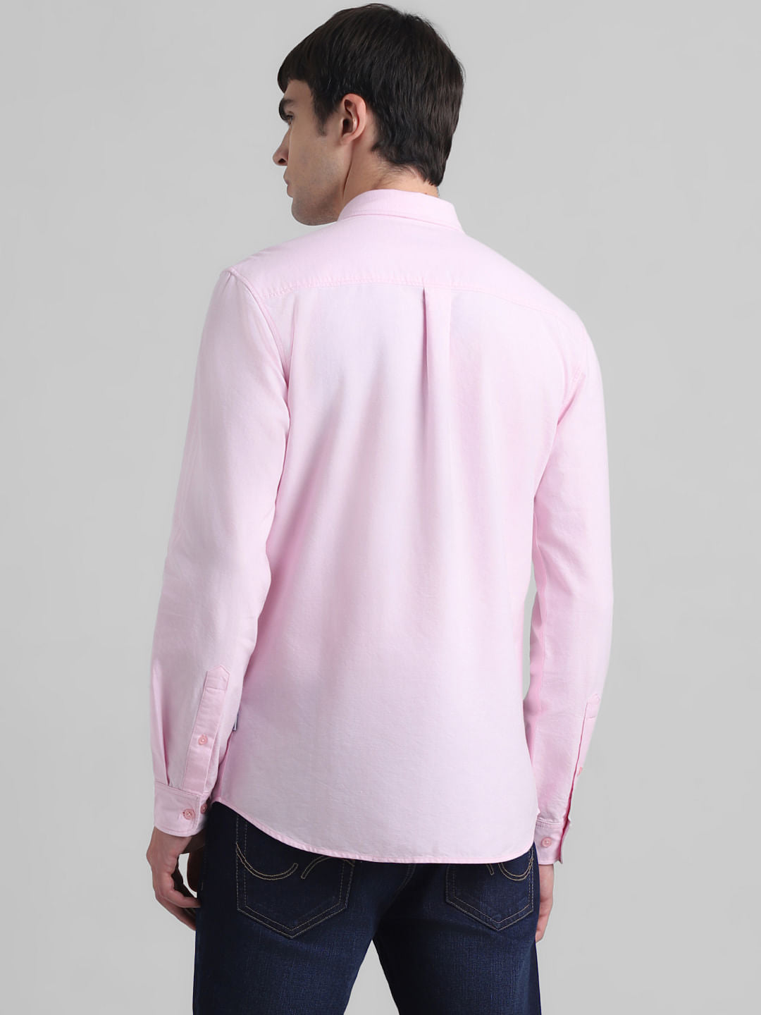 Light Pink Cotton Full Sleeves Shirt