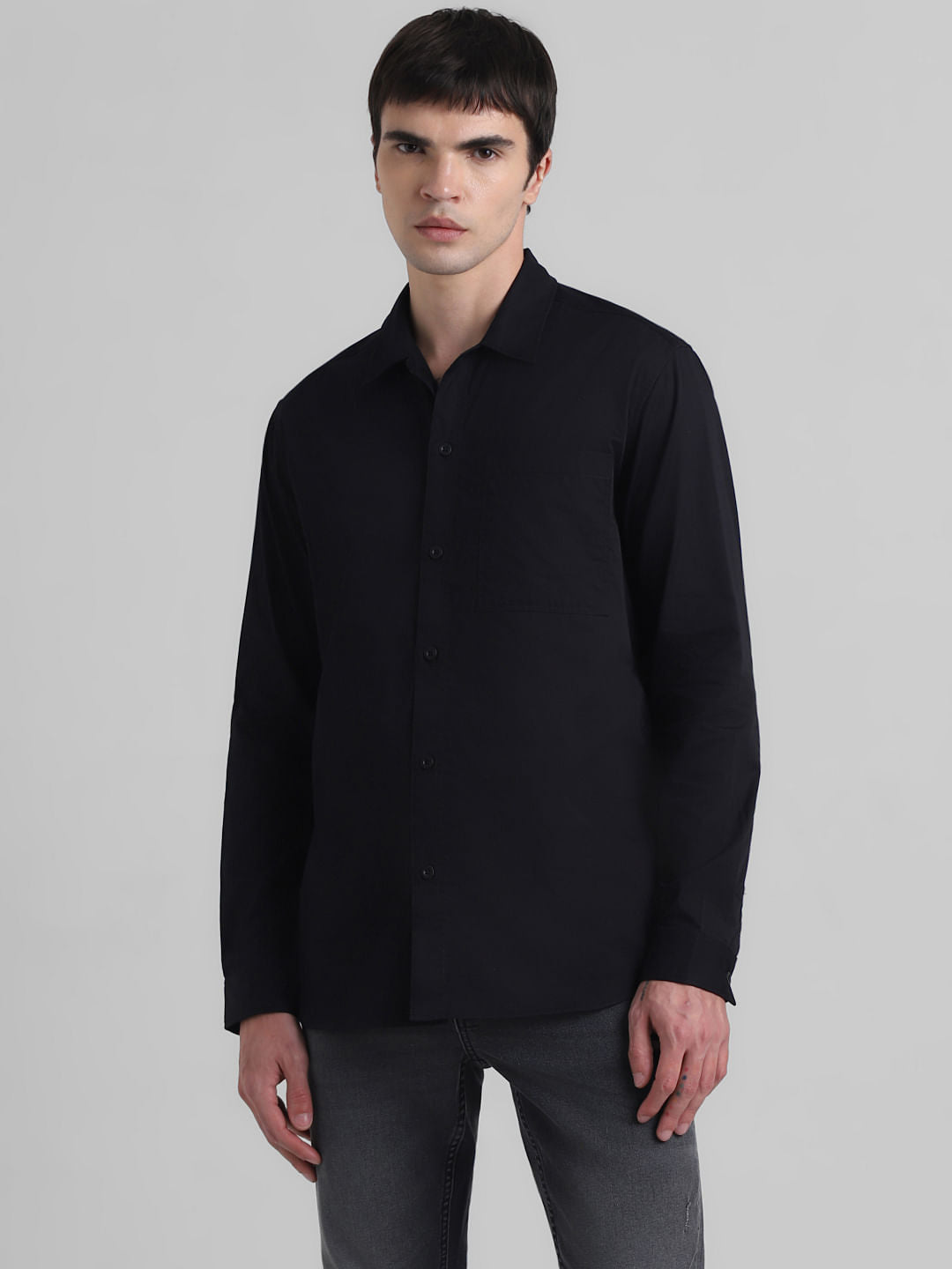Black Graphic Print Full Sleeves Shirt