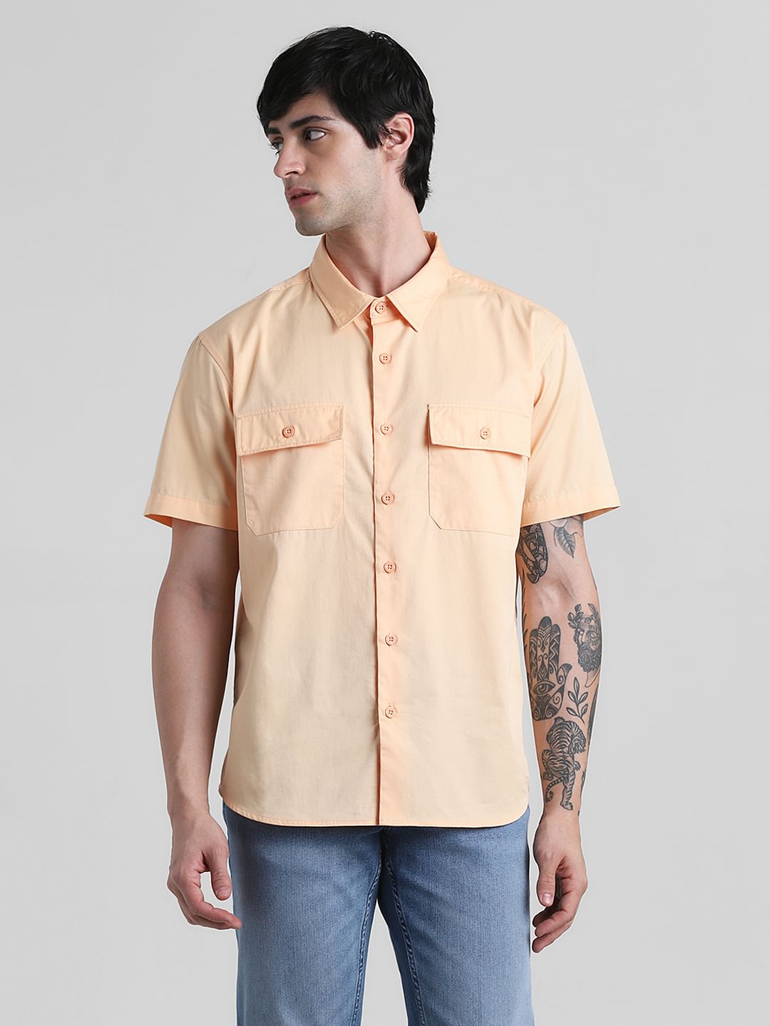 Bleached Beige Drop Shoulder Shirt
