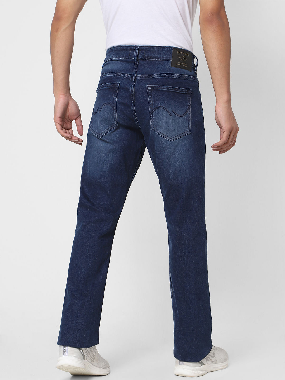 Dark Blue Mid Rise Clark Regular Fit Jeans