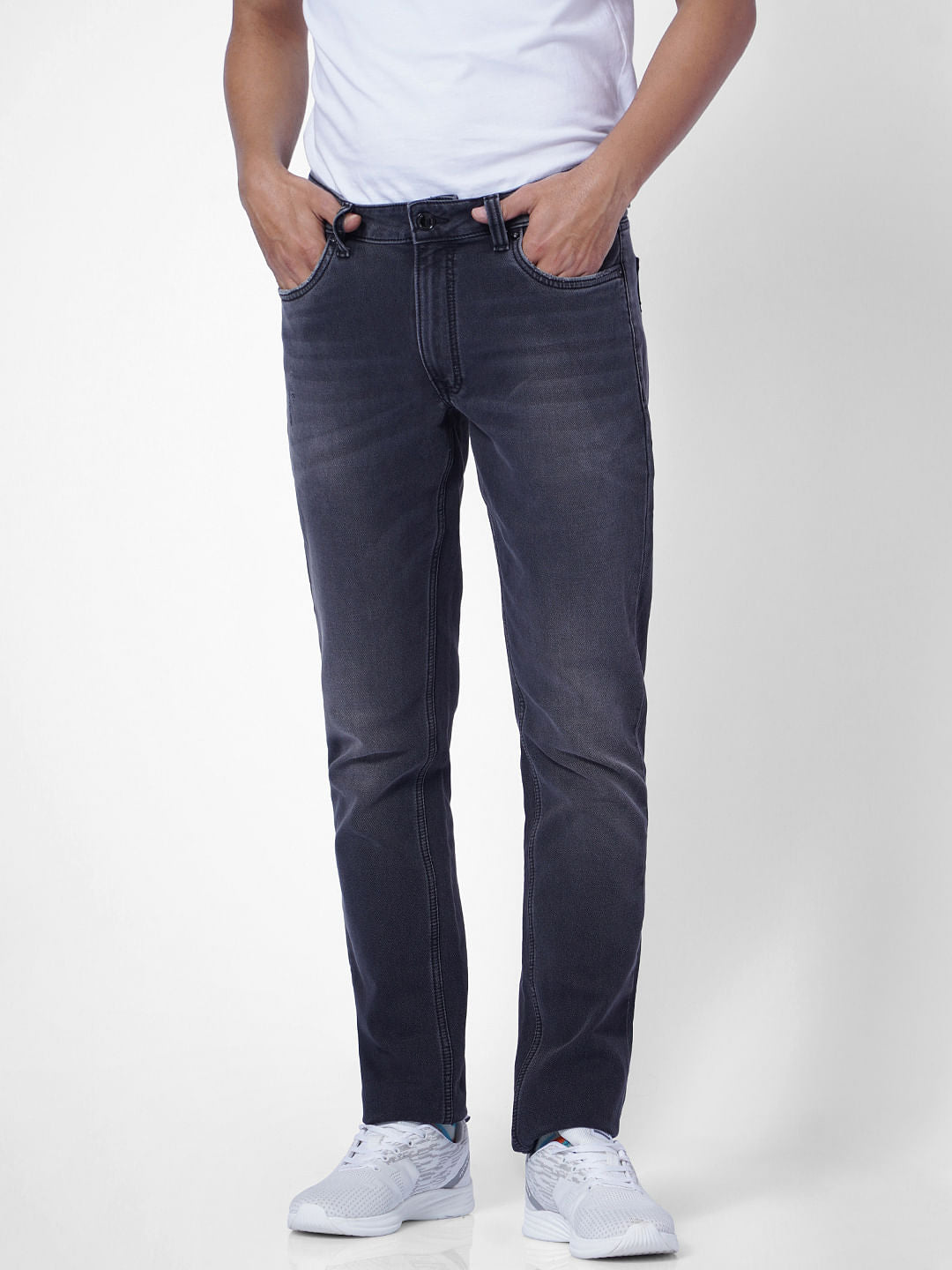 Dark Grey Low Rise Tim Slim Fit Jeans
