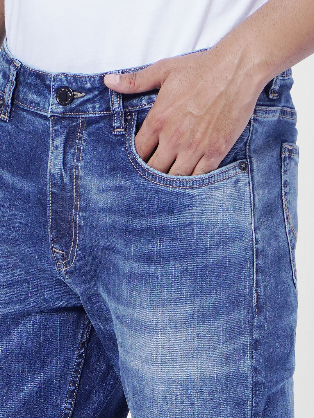 Blue Low Rise Washed Ben Skinny Jeans