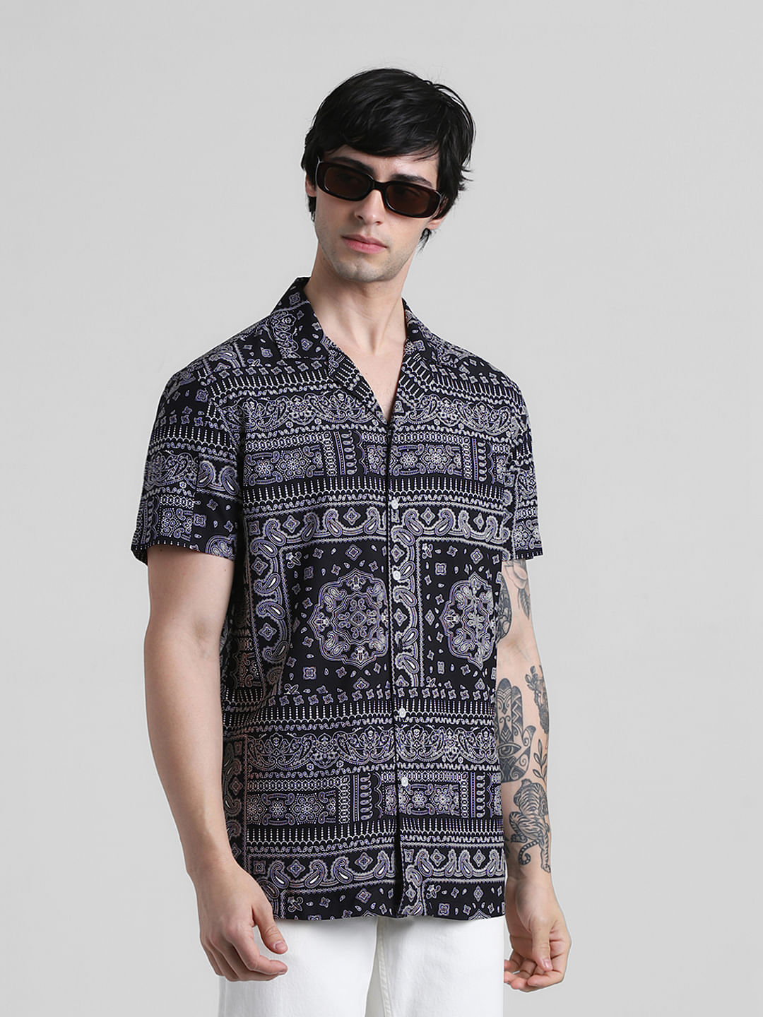 Black Abstract Print Shirt