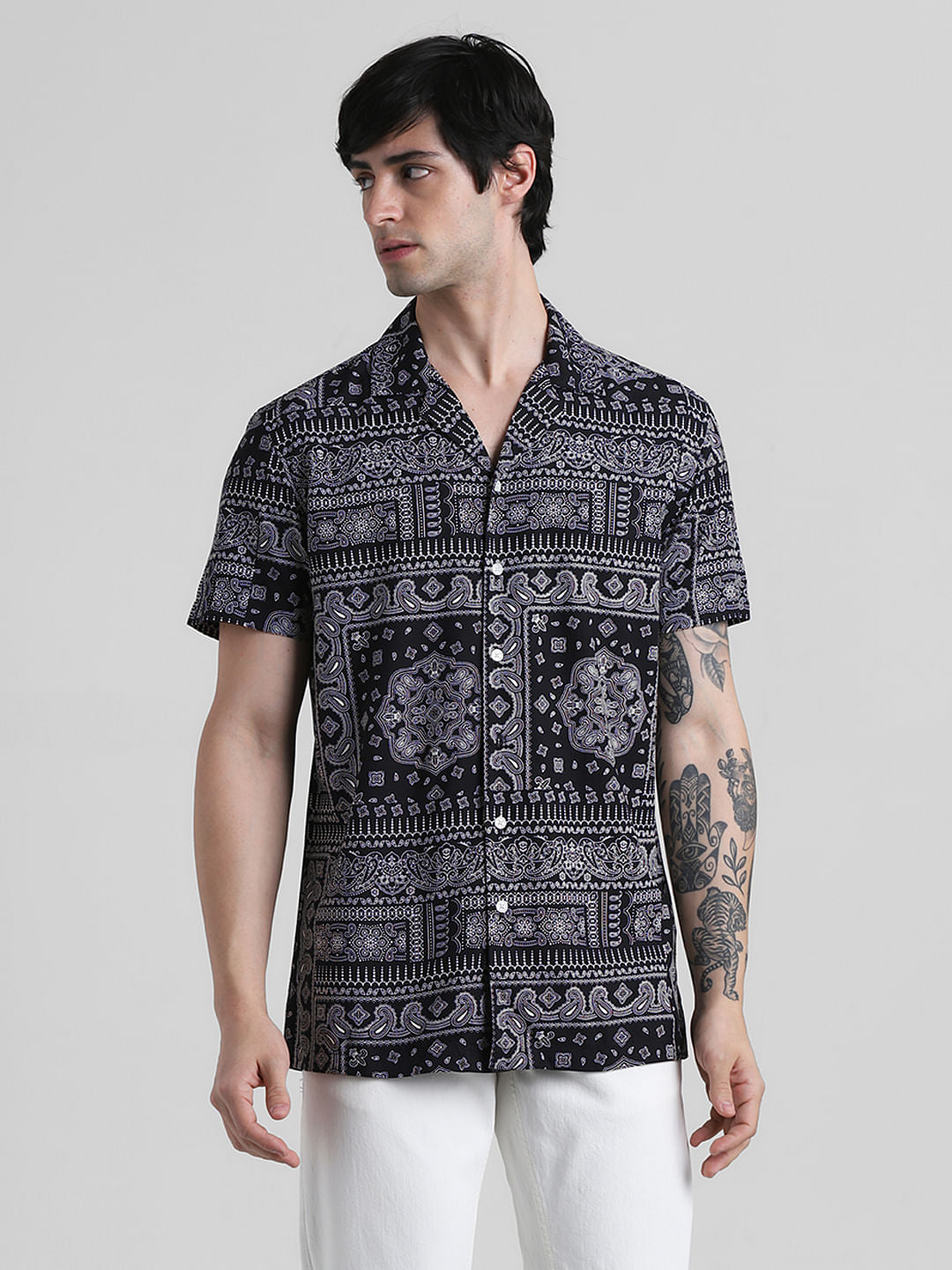 Black Abstract Print Shirt