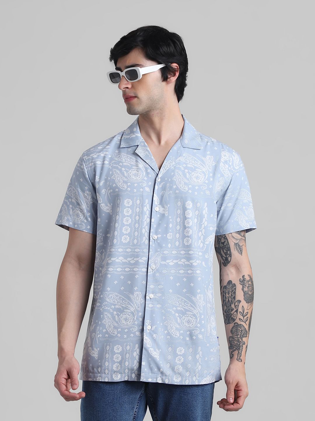 Blue Abstract Print Shirt