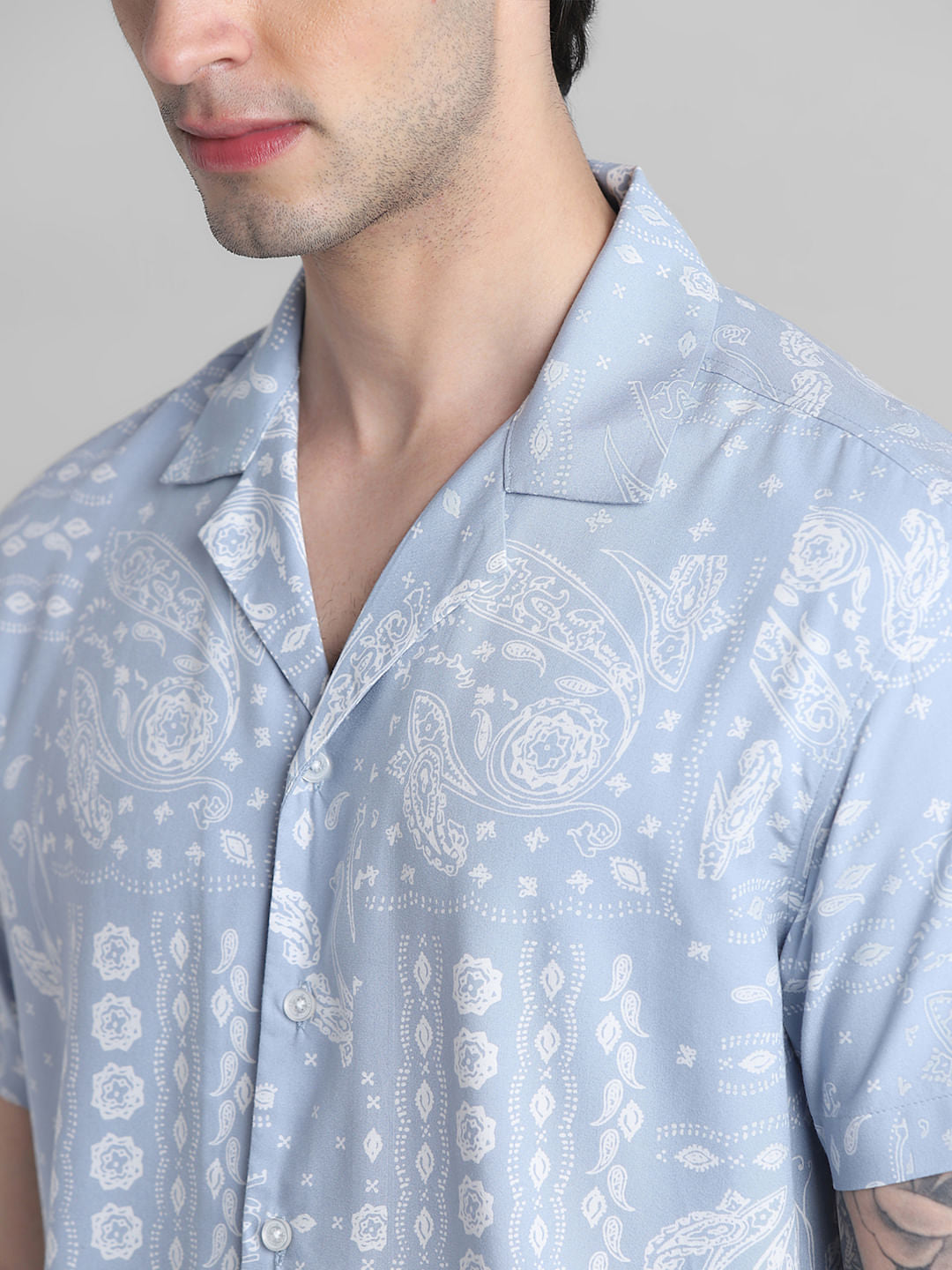 Blue Abstract Print Shirt