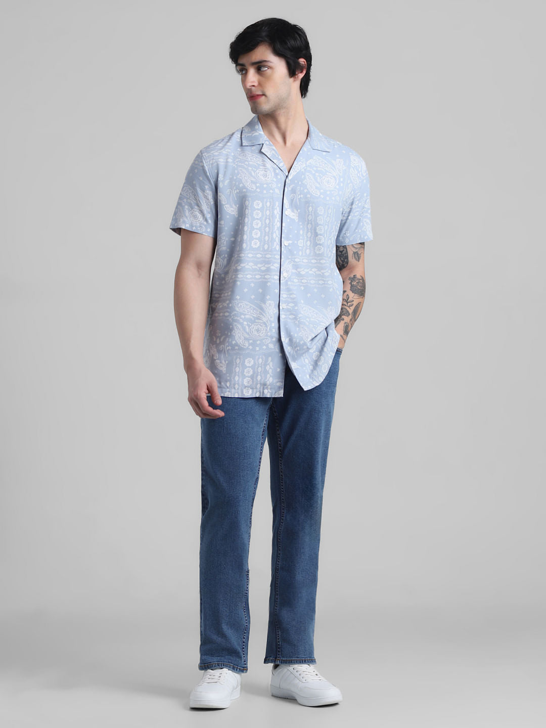 Blue Abstract Print Shirt