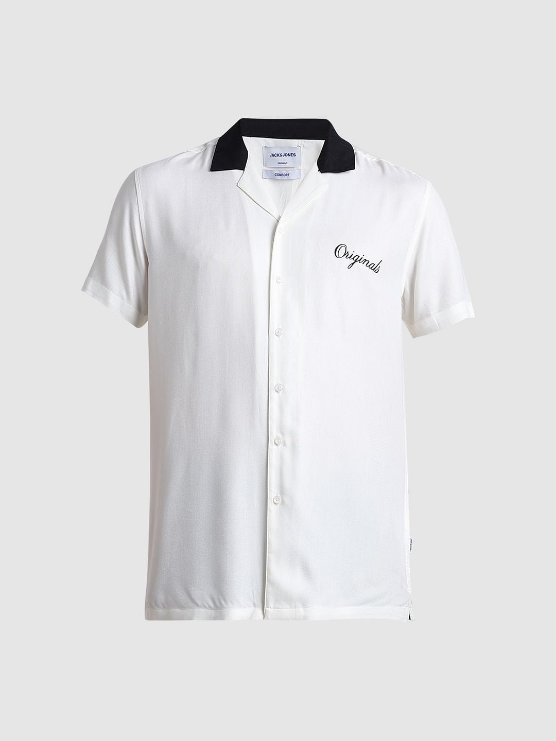 White Printed Short Sleeve Shirt