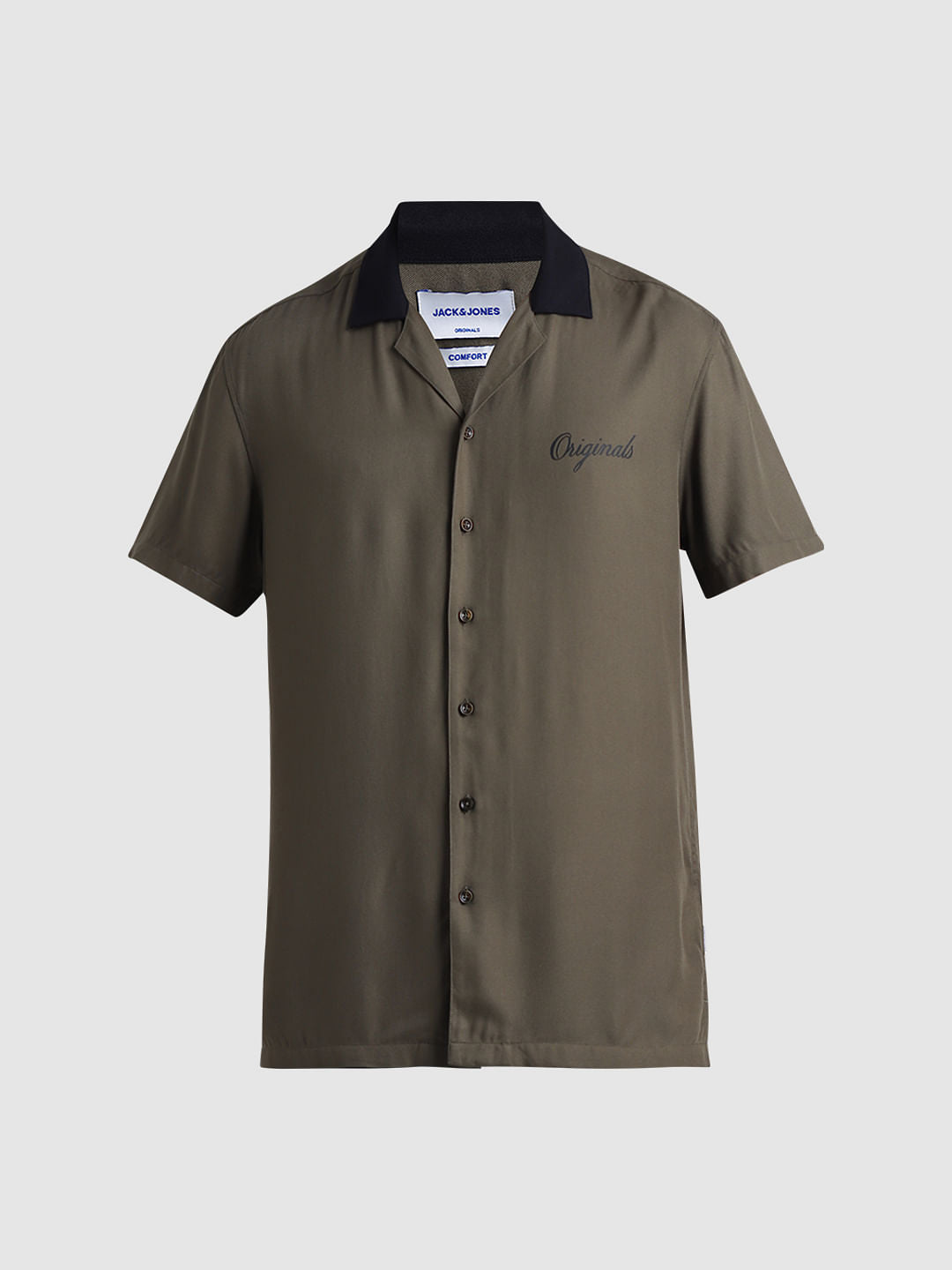 Green Printed Short Sleeves Shirt