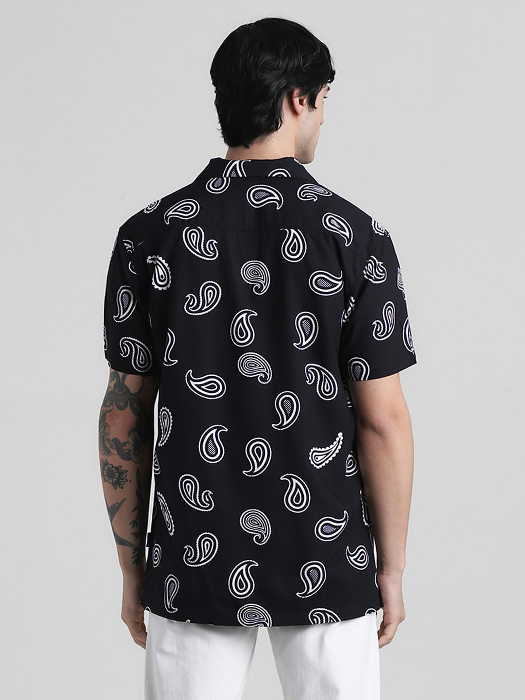 Black Paisley Print Shirt