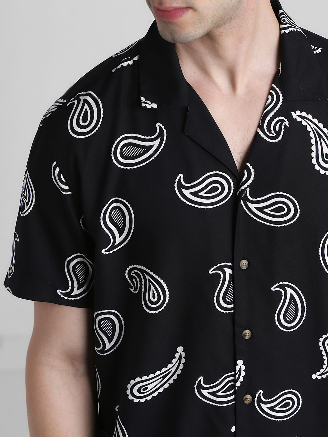 Black Paisley Print Shirt