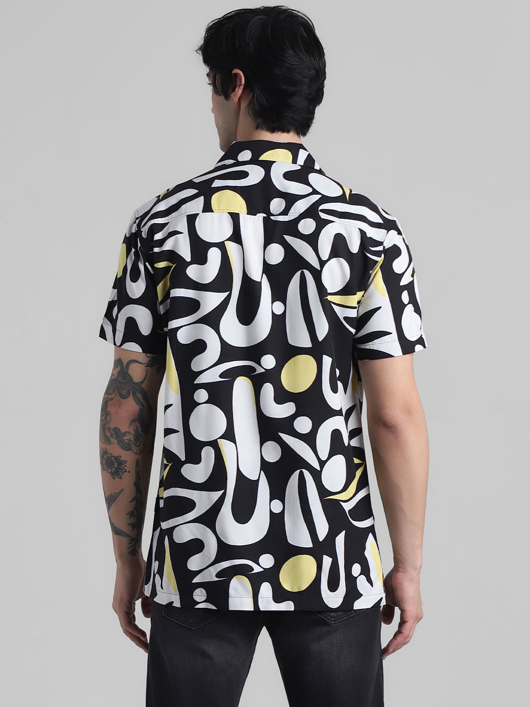 Black Abstract Print Shirt
