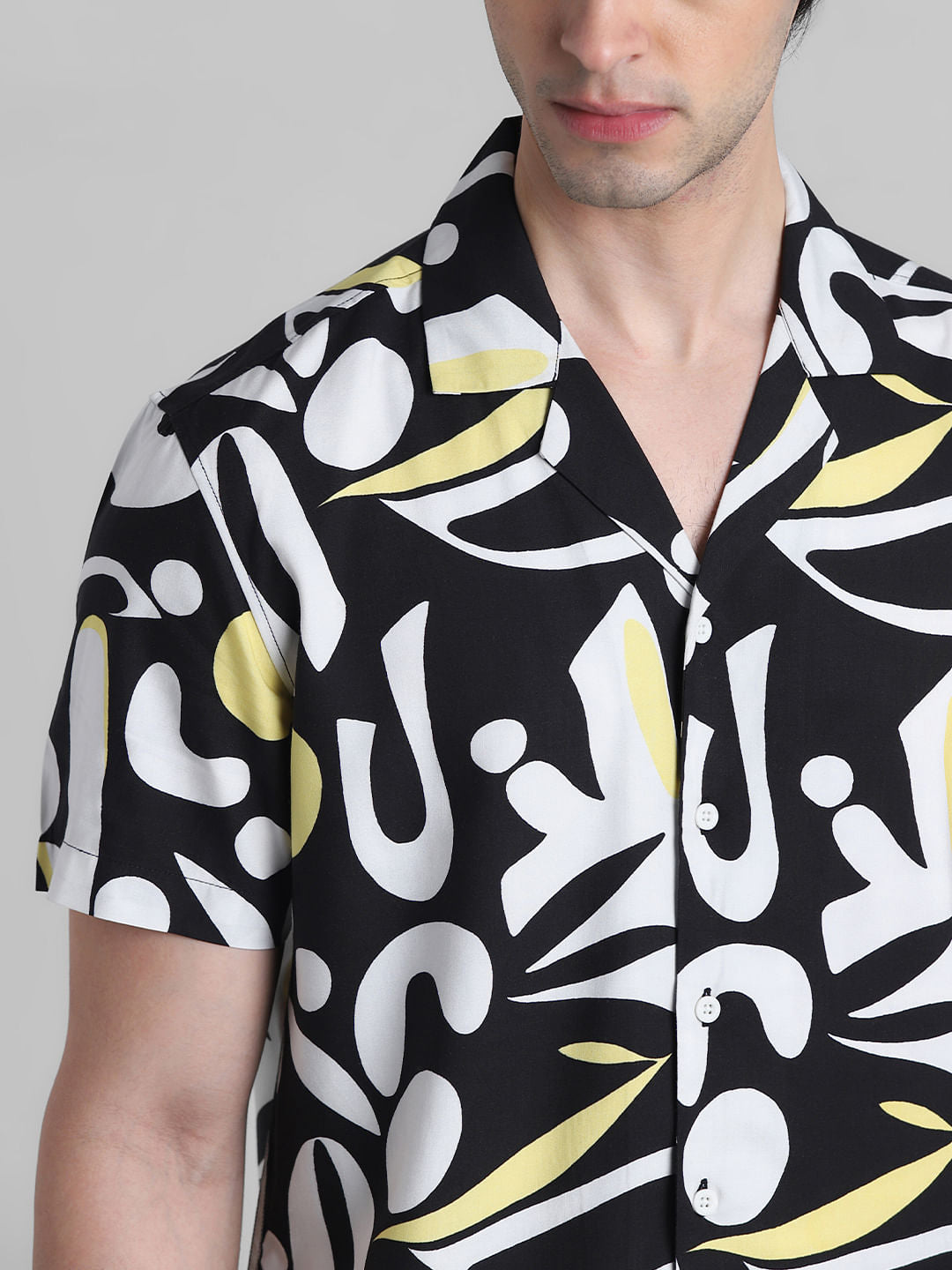 Black Abstract Print Shirt