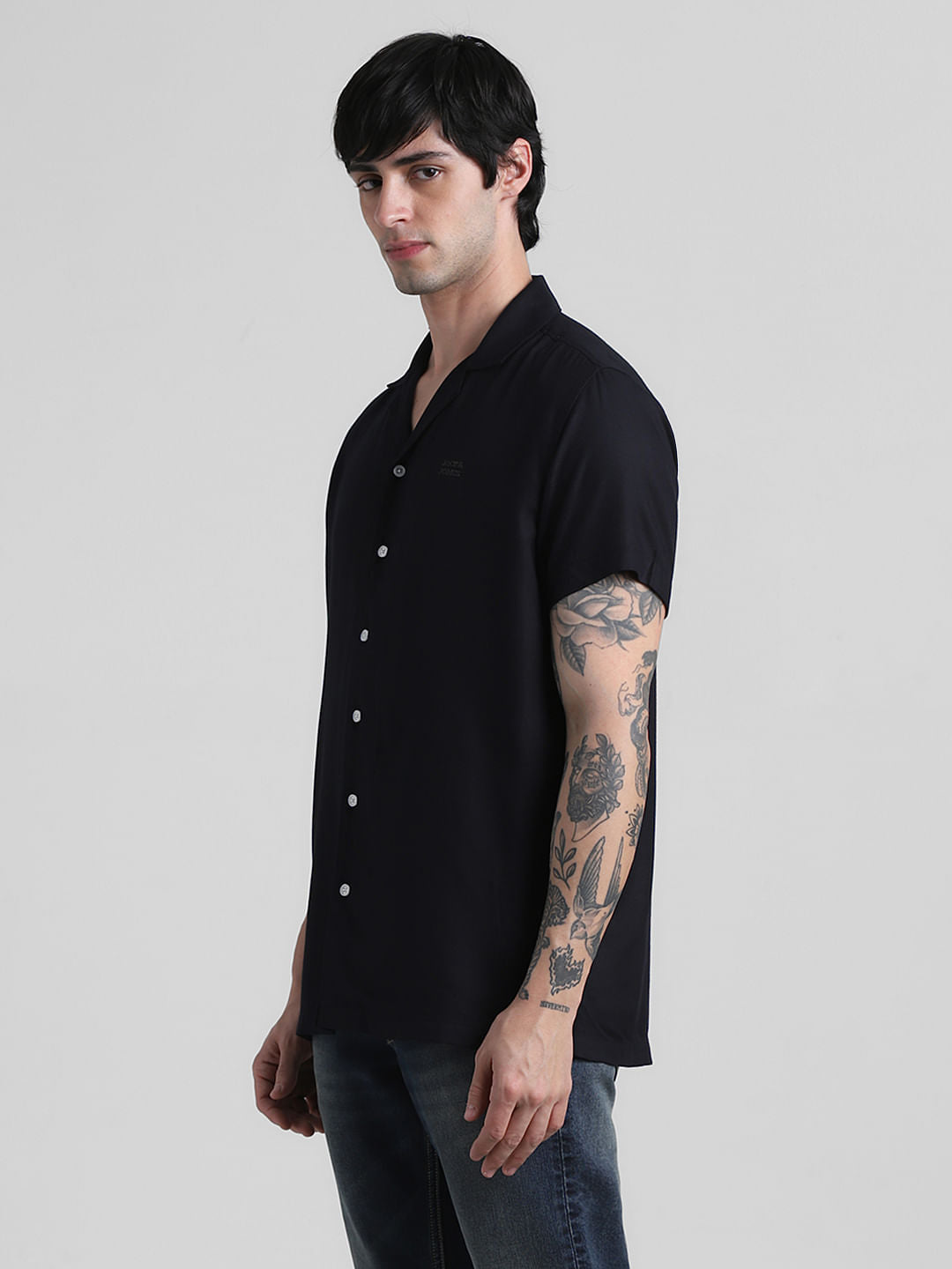 Black Resort Collar Shirt