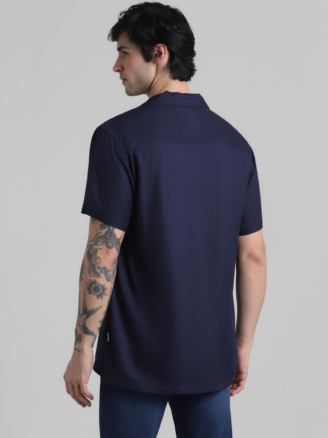 Navy Blue Resort Collar Shirt