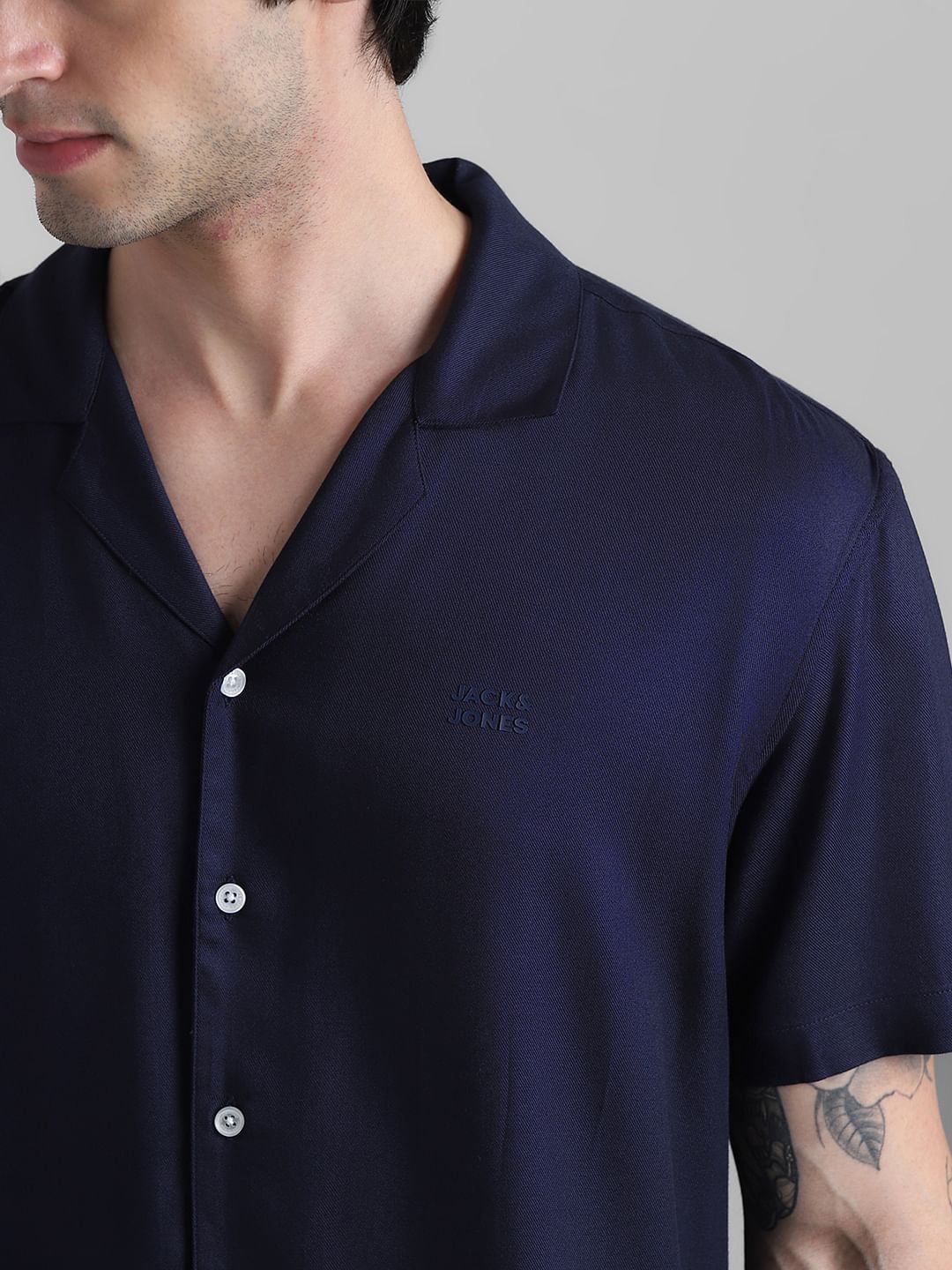 Navy Blue Resort Collar Shirt