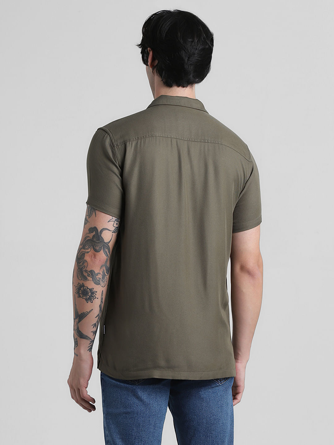Olive Green Resort Collar Shirt