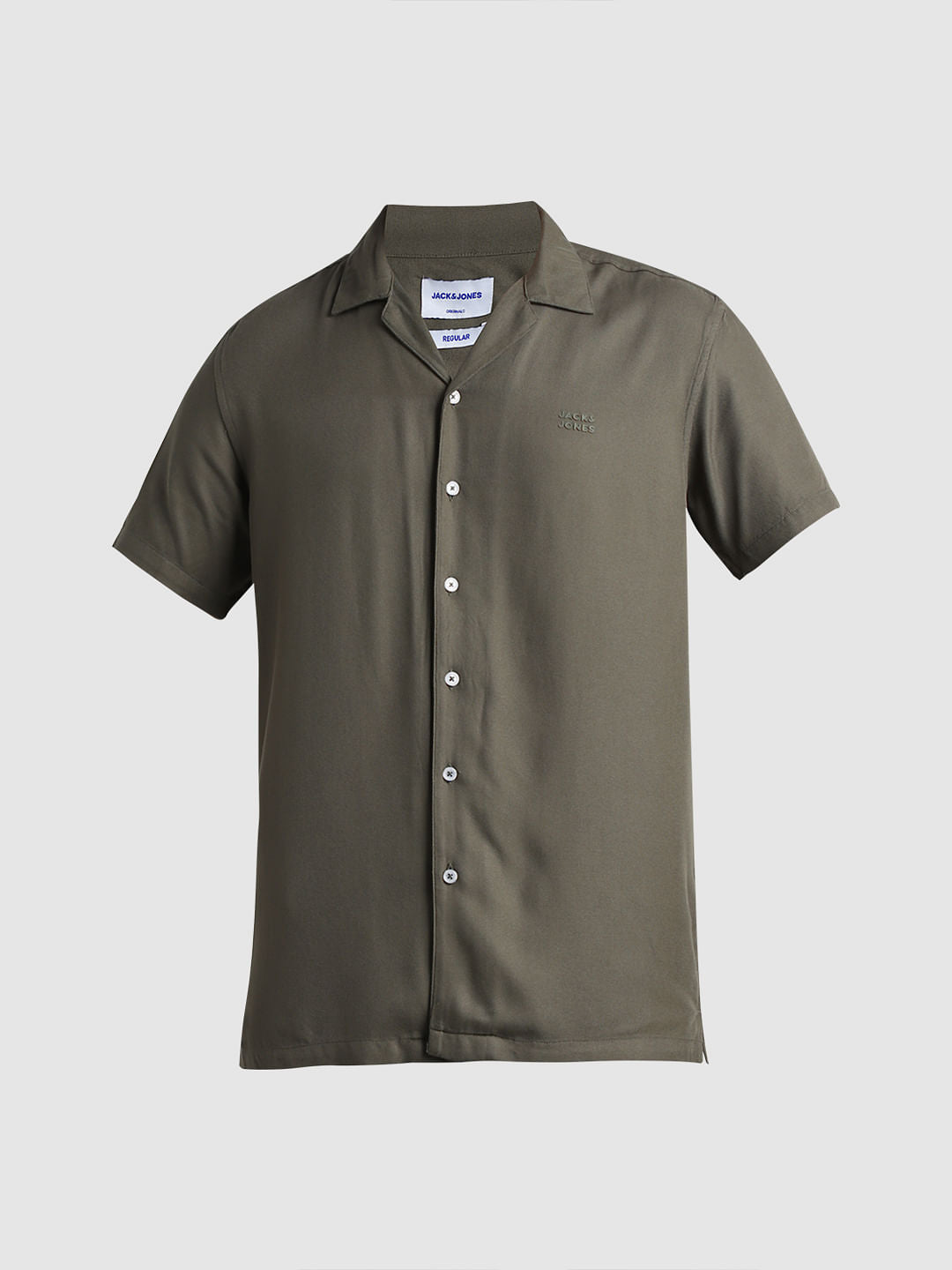 Olive Green Resort Collar Shirt