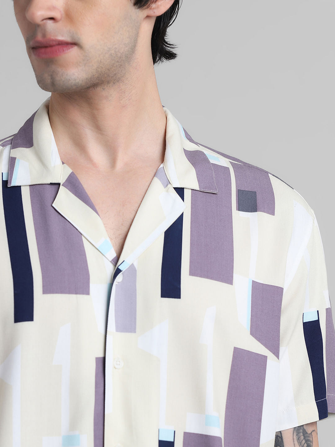 Blue Abstract Print Shirt