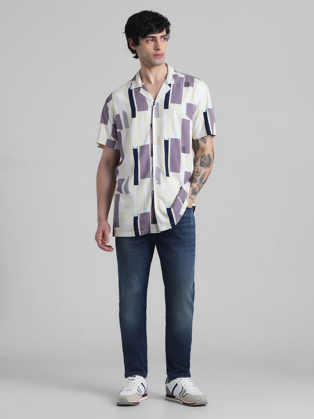 Blue Abstract Print Shirt
