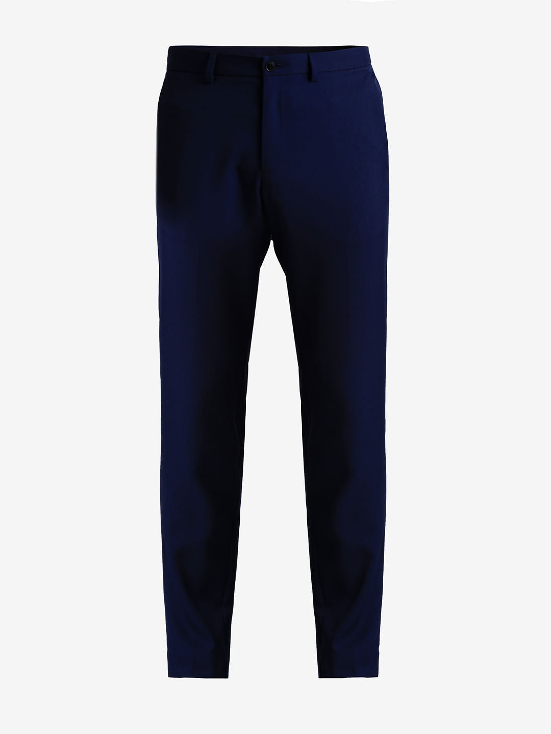Navy Blue Mid Rise Twill Trousers