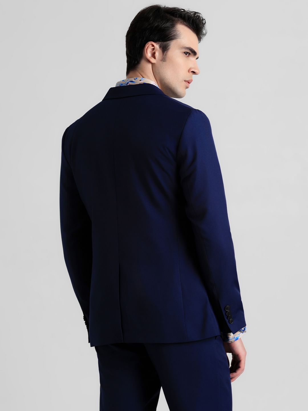 Navy Blue Mid Rise Twill Blazer
