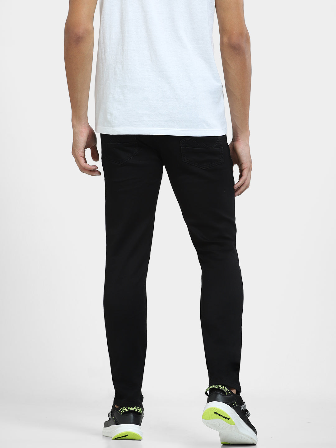 Men's Black Slim Fit Cotton-Stretch Jeans