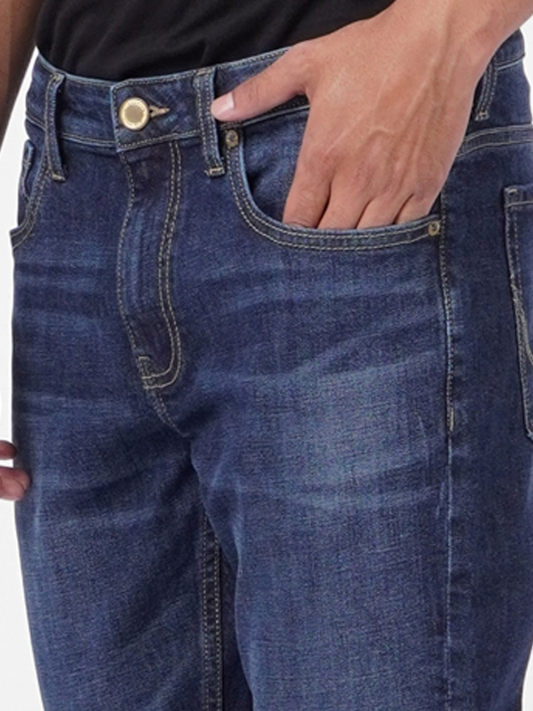 Dark Blue Low Rise Glenn Slim Jeans