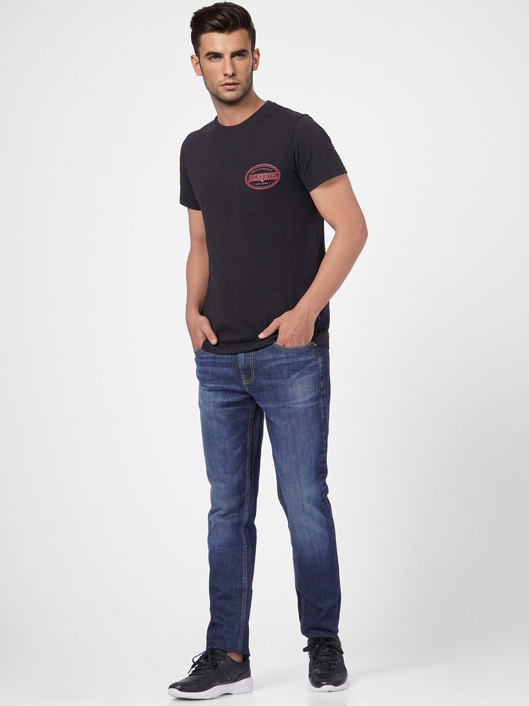 Dark Blue Low Rise Glenn Slim Jeans