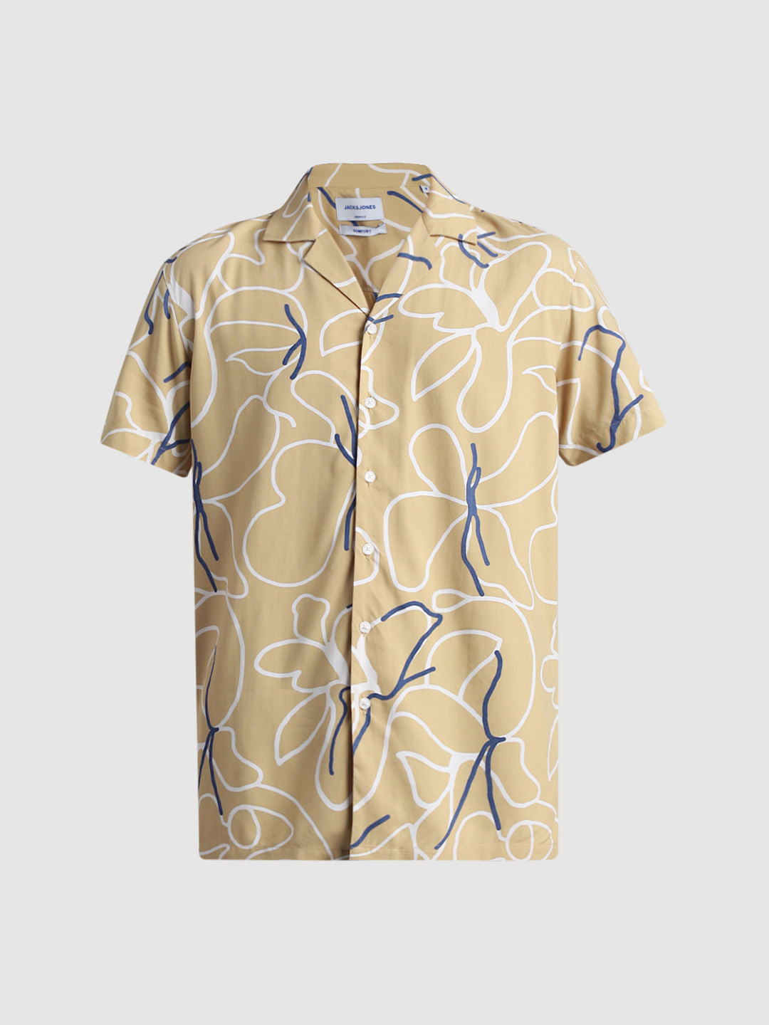 Beige Abstract Print Shirt