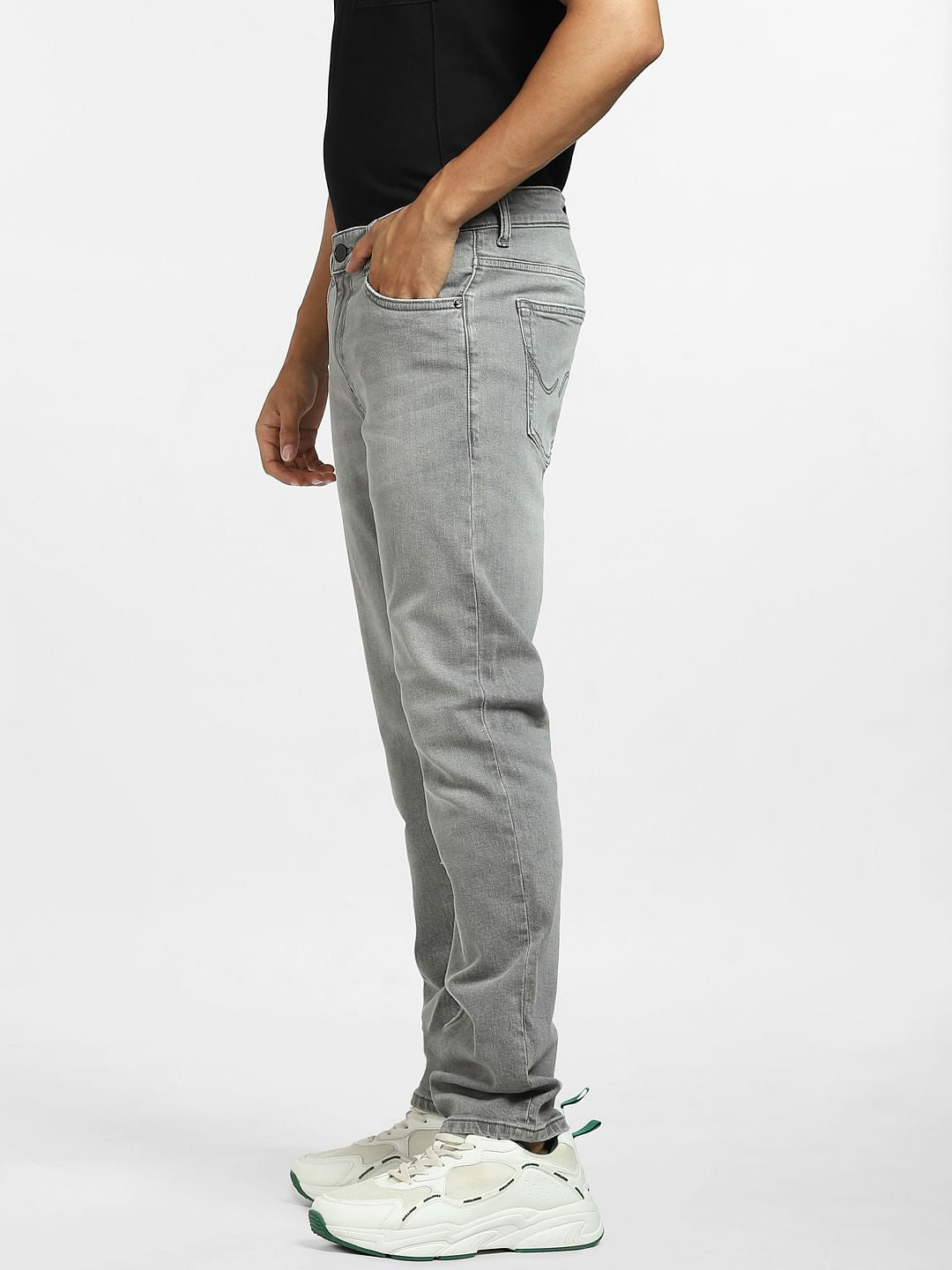 Grey Low Rise Glenn Slim Fit Jeans
