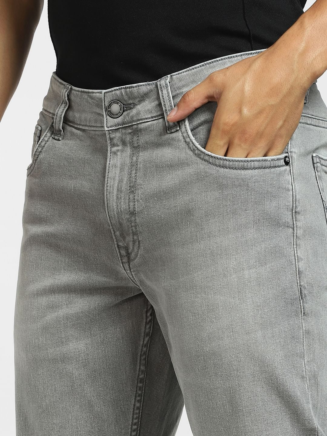 Grey Low Rise Glenn Slim Fit Jeans