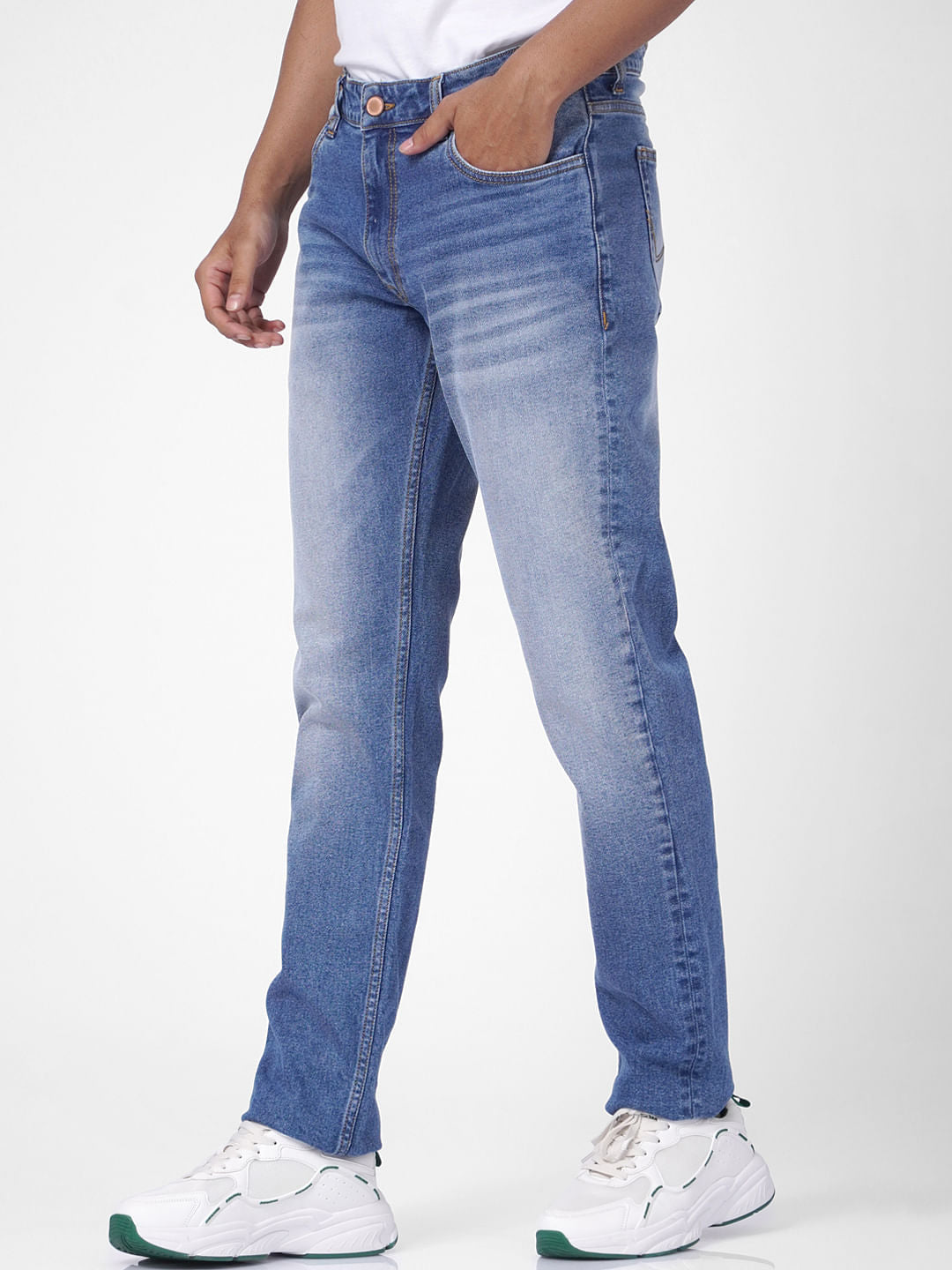 Blue Low Rise Tim Anti Fit Jeans