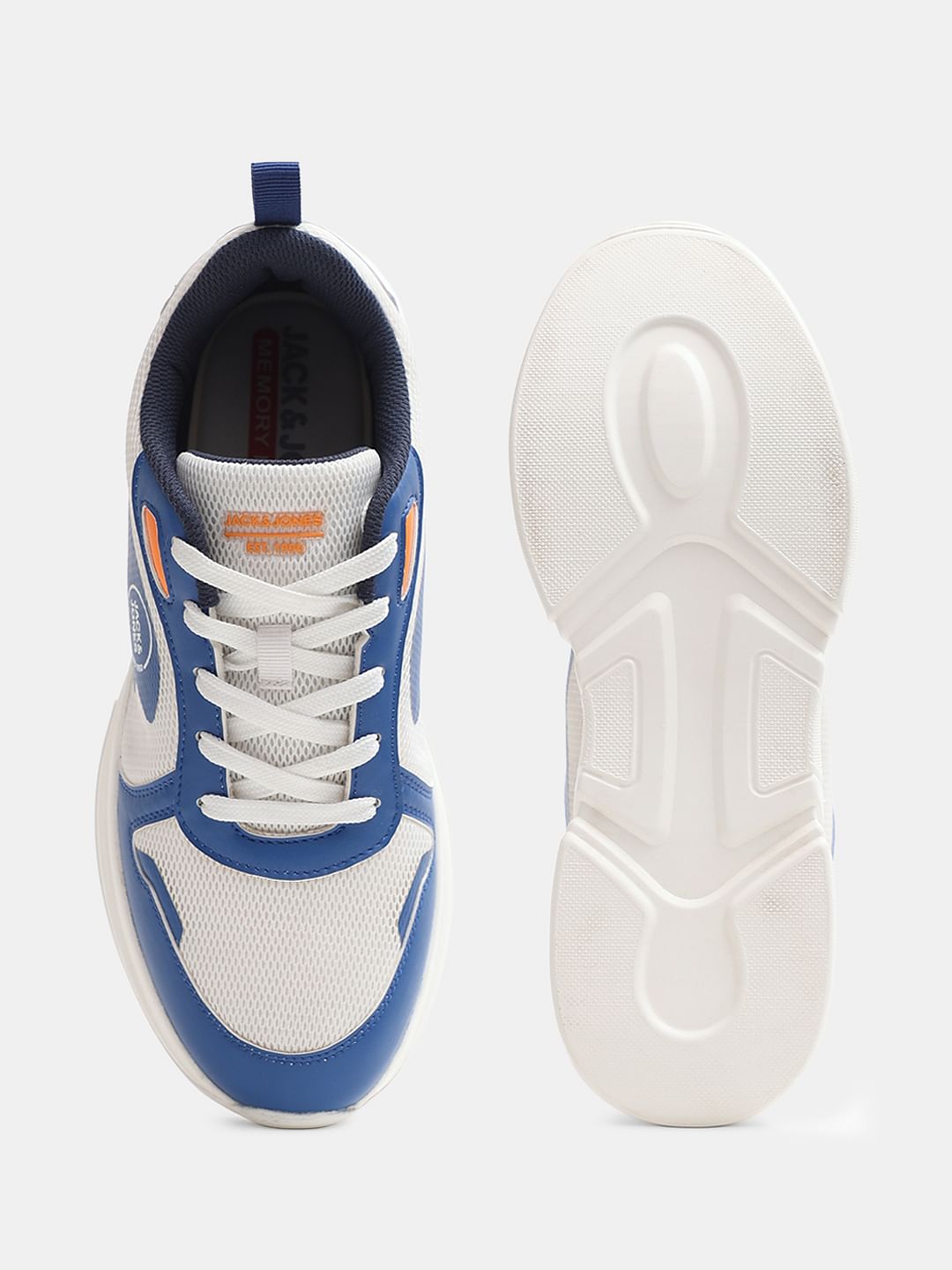 White Colourblocked Chunky Sneakers