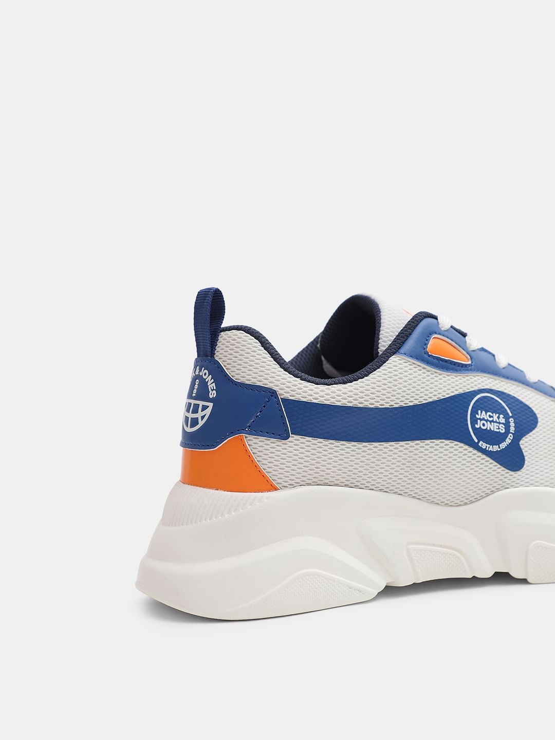 White Colourblocked Chunky Sneakers