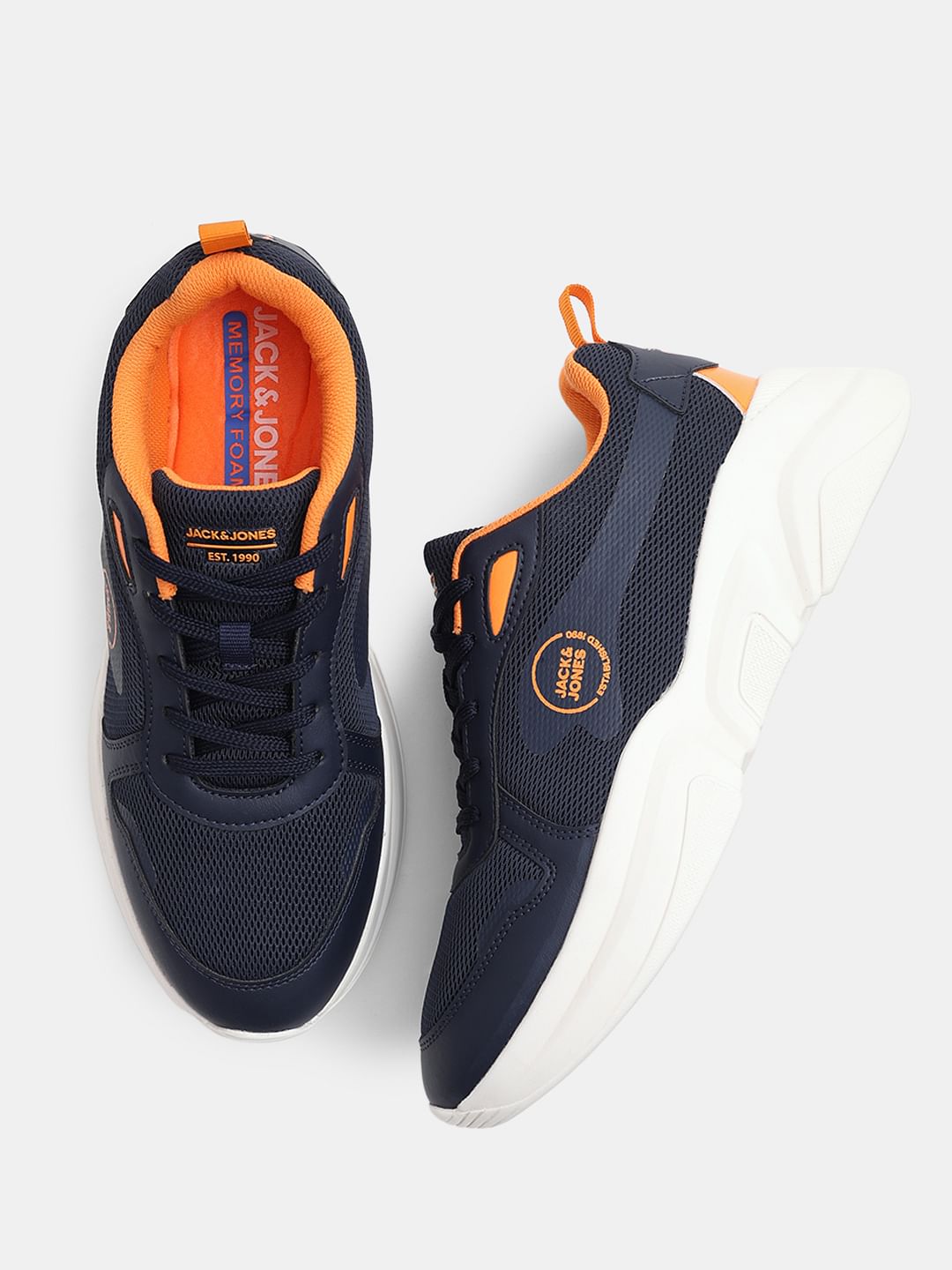 Navy Blue Colourblocked Chunky Sneakers