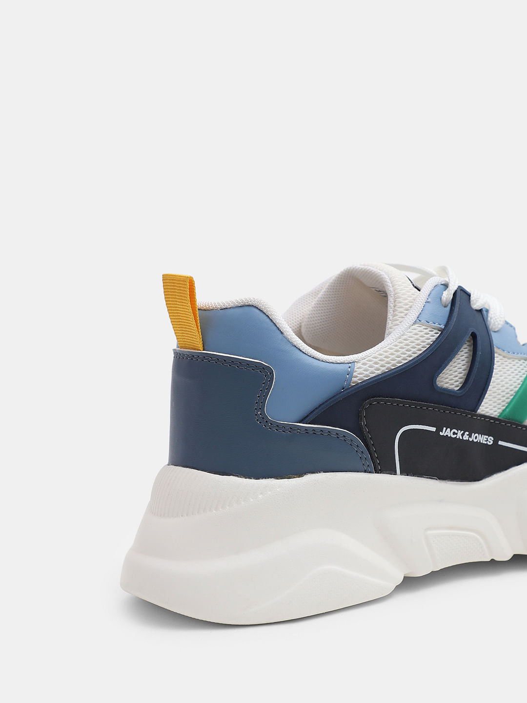White Colourblocked Chunky Sneakers