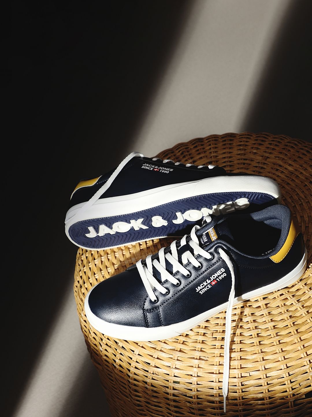 Navy Blue PU Casual Sneakers